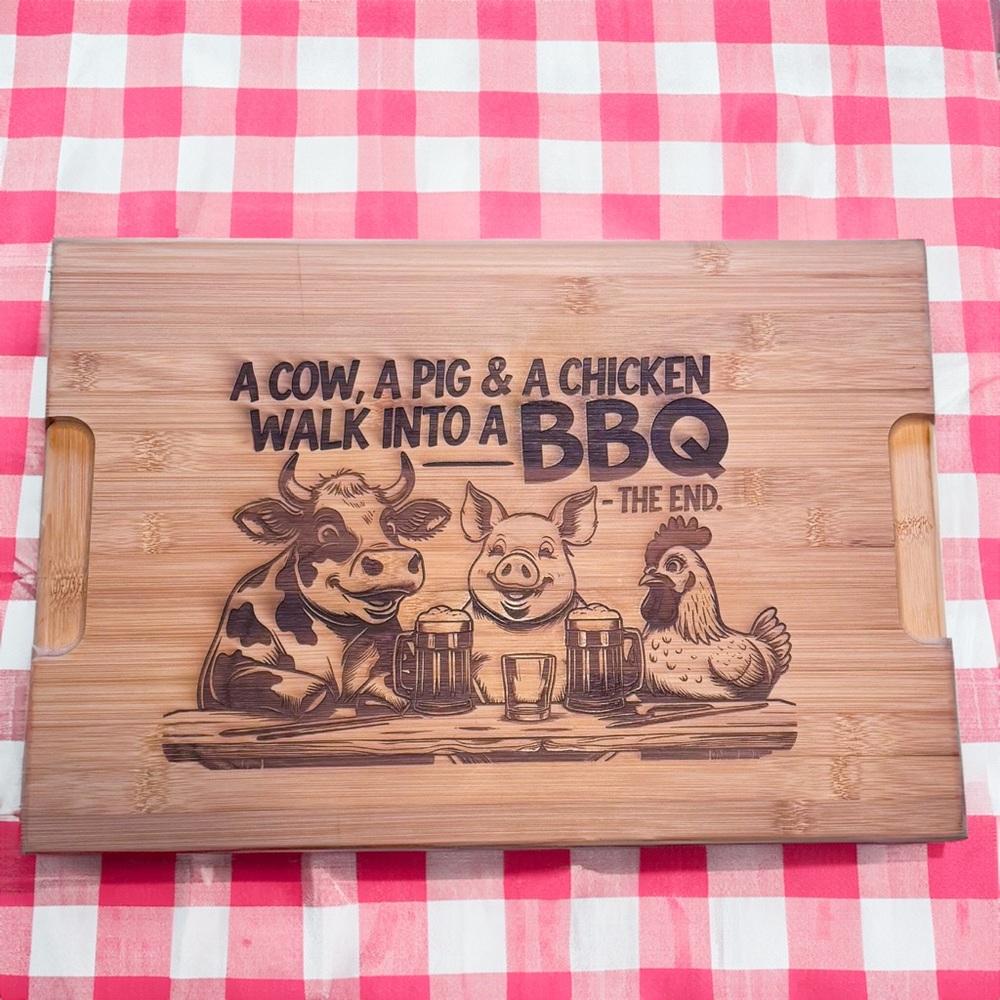 Bamboo Cutting Board with Engraved Design